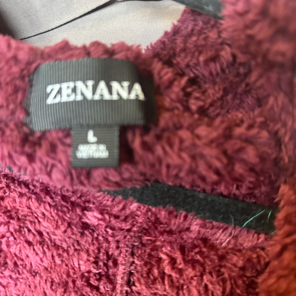 Zenana Outfitters Deep Red Teddy Jacket po - Picture 3 of 4